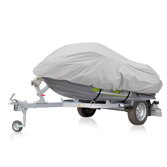 Pyle Marine Grade Polyester Jet Ski Cover - Waterproof Weather Resistant with Elastic Cord - Gray