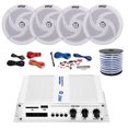 thumbnail image 1 of Pyle Marine PFMRA450BW 4-Channel Bluetooth White Amplifier, 4x Pyle 4" 2-Way Waterproof Weather Resistant White Speakers, Amp Install Kit, 18-G 50 Ft Speaker Wire, 1 of 5