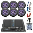 thumbnail image 1 of Pyle Marine PFMRA640BB 6-Channel Bluetooth Black Amplifier, 6x Pyle 5.25" 2-Way Waterproof Weather Resistant Black LED Speakers, Amp Install Kit, 18-G 50 Ft Speaker Wire, 1 of 5