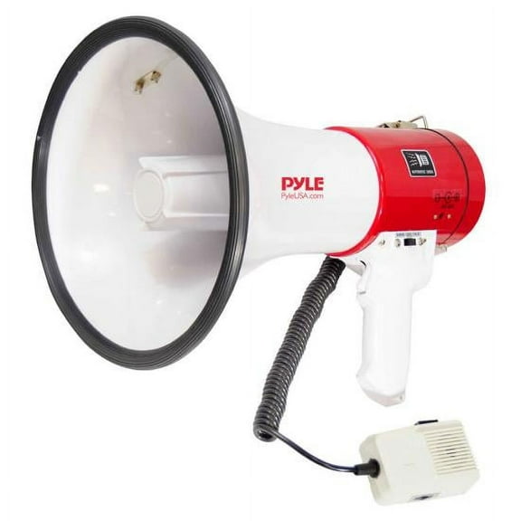 Pyle Megaphone Speaker W/ Built-in Siren 50 Watts Adjustable Volume Control & Record Function