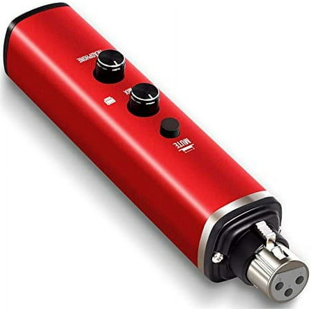 Pyle Microphone XLR to USB Signal Converter Adapter Universal Windows Mac Plug and Play Mic (Red)