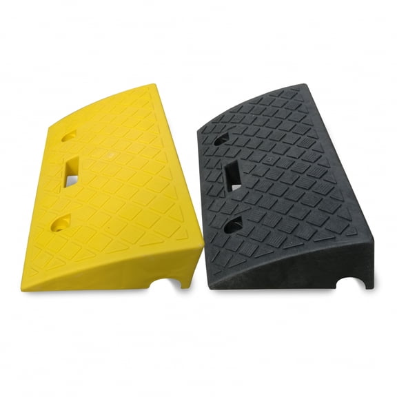 Pyle PCRBDR27 Plastic Curbside Driveway Ramp - Yellow 2 Pack