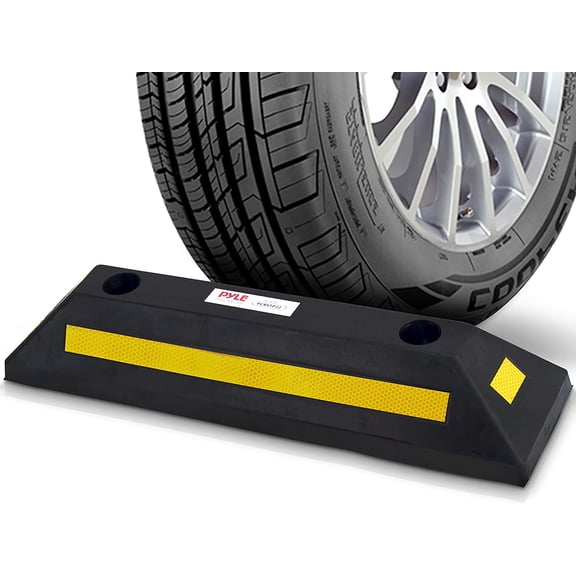 Pyle PCRSTP11 22 Inch Vehicle Driveway Parking Spot Wheel Guide Stop Tire Block