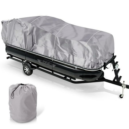Pyle PCV441 Armor Shield Universal Waterproof Pontoon Boat Cover
