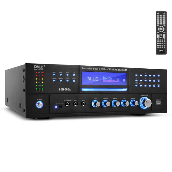 Pyle PD1000BA Bluetooth 4 Channel Home Theater Preamplifier Stereo Sound System