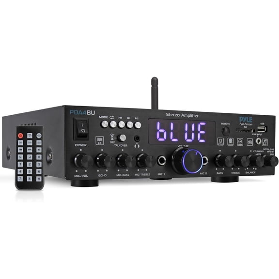 Pyle PDA4BU Bluetooth 200 Watt Multi Channel Stereo Amplifier Audio Receiver