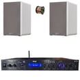 thumbnail image 1 of Pyle PDA7BU Bluetooth USB/AUX MP3 Player SD FM Home Theater Audio Black Amplifier Receiver, 2x 6.5” 240 Watts Max Power 2-Way HiFi Home Theater Bookshelf White Speakers, 50 Feet 16 Gauge Speaker Wire, 1 of 5