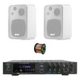 thumbnail image 1 of Pyle PDA8BU 5.1 Channel Home Audio Theater Bluetooth MP3/USB/SD/AUX/FM Radio Receiver, 2x 4" 30 Watt Peak 3-Way Water-Resistant Indoor/Outdoor Audio Speakers (White), 50 ft 16 Gauge Speaker Wire, 1 of 8
