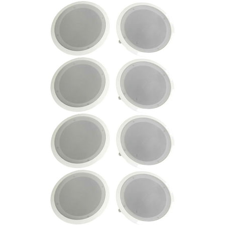 Pyle PDIC Series 8" 250W Round Flush Mount Wall Ceiling Speakers, (8 Pack)