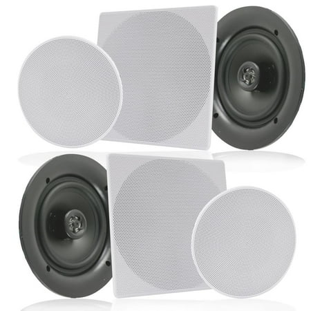 PYLE PDIC16106 - 10.0" In-Wall / In-Ceiling Speakers, 2-Way Flush Mount Home Speaker Pair, 300 Watt