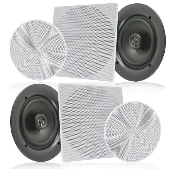 PYLE PDIC16106 - 10.0" In-Wall / In-Ceiling Speakers, 2-Way Flush Mount Home Speaker Pair, 300 Watt