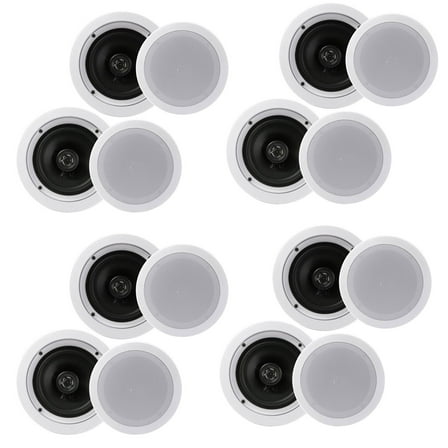 Pyle PDIC1661RD 6.5 Inch 200 Watt In Ceiling Wall 2 Way Speaker System (4 Pairs)