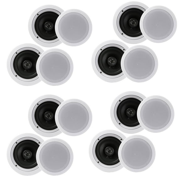 Pyle PDIC1661RD 6.5 Inch 200 Watt In Ceiling Wall 2 Way Speaker System (4 Pairs)
