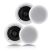 6.5-in In-Wall / In-Ceiling Speakers, 2-Way Flush Mount Home Speaker Pair, 200 Watt