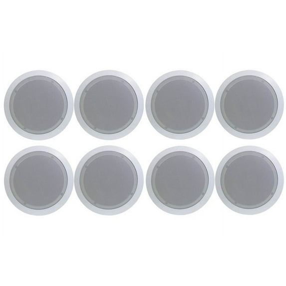 Pyle PDIC51RD 150W 5.25 Inch Round In-Wall/Ceiling Home Speakers, 8 Pack