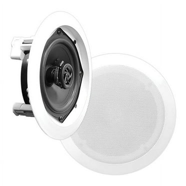 Open Box Pyle PDIC51RD 5.25 Inch White Ceiling Wall Flush Speakers Pair, 2 Pk