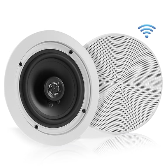 PYLE PDICBT552RD - Dual 5.25’’ Bluetooth Ceiling / Wall Speakers, 2-Way Flush Mount Home Speaker Pair, 150 Watt