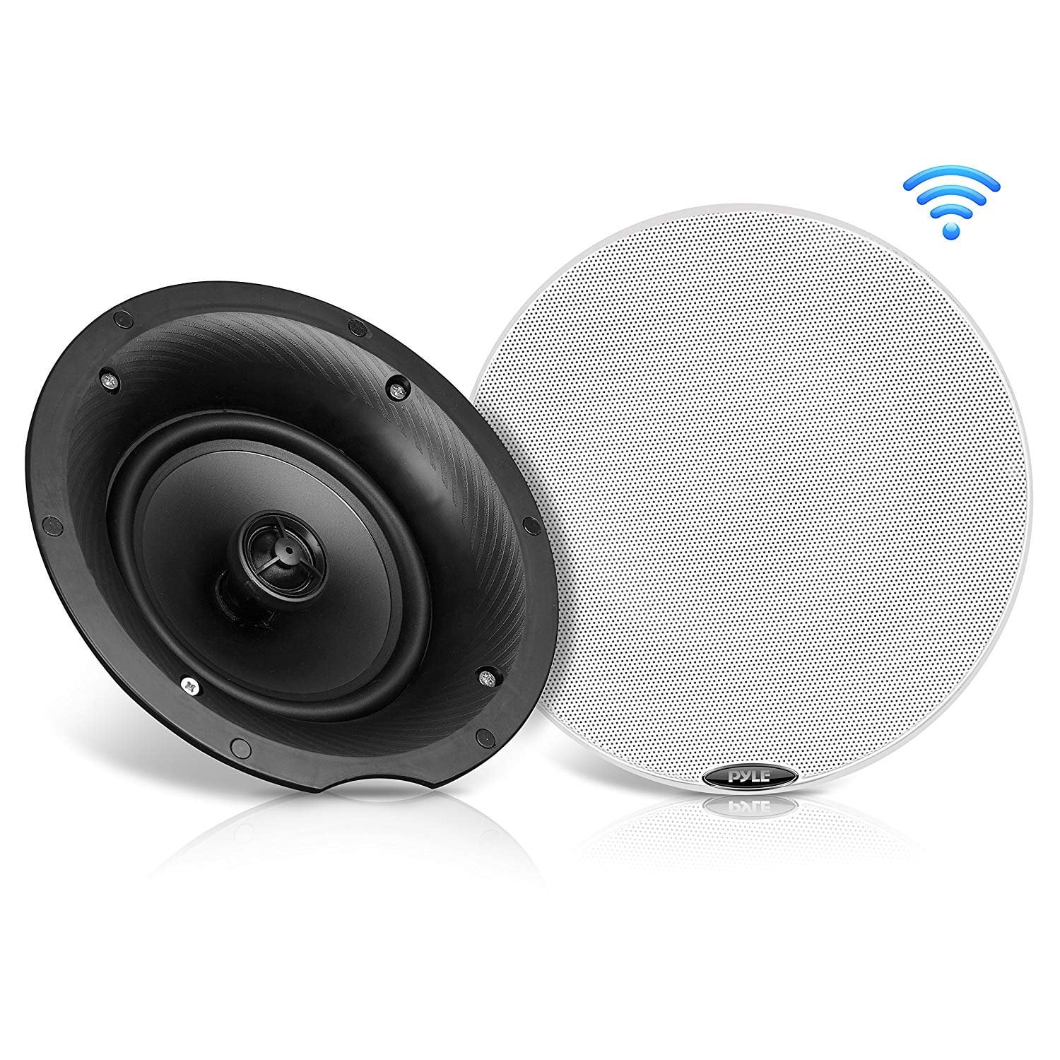 Pyle PDICBT87 - Dual 8.0’’ Bluetooth Ceiling / Wall Speaker Kit, (2) Flush Mount 2-Way Speakers, 400 Watt