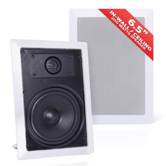 Pyle PDIW65 6.5" 200 Watt 2 Way In Wall/Ceiling Flush Mount Stereo Speaker Pair