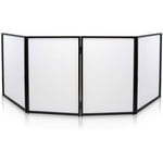 Pyle DJ Booth Foldable Cover Screen - Portable Event Facade Front Board Video Light Projector Display Scrim Panel with Folding Steel Frame Panel Stand, Stretchable Lycra Spandex - PDJFAC10 (White)