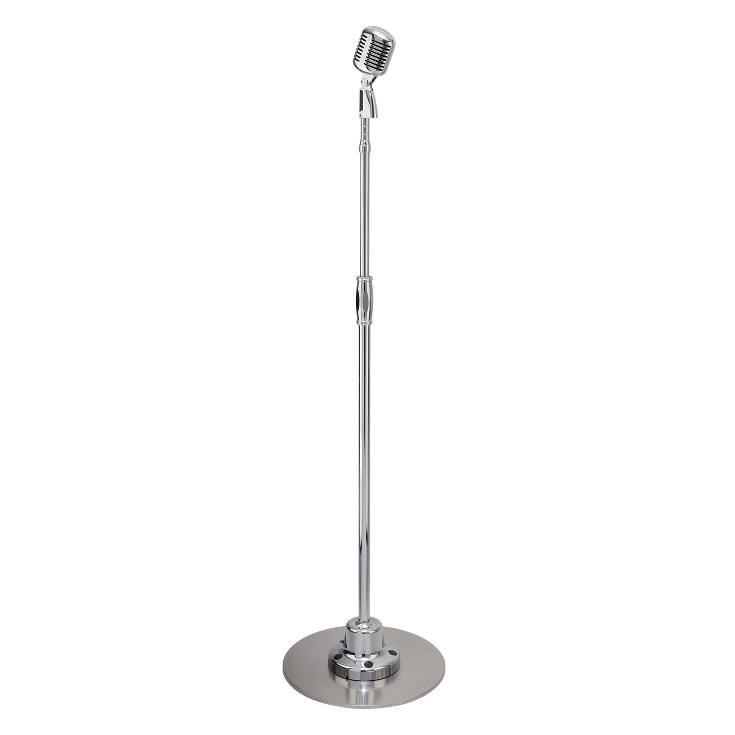 Pyle PDMICR70SL - Classic Retro Vintage Style Microphone & Swing Stand, Silver Style