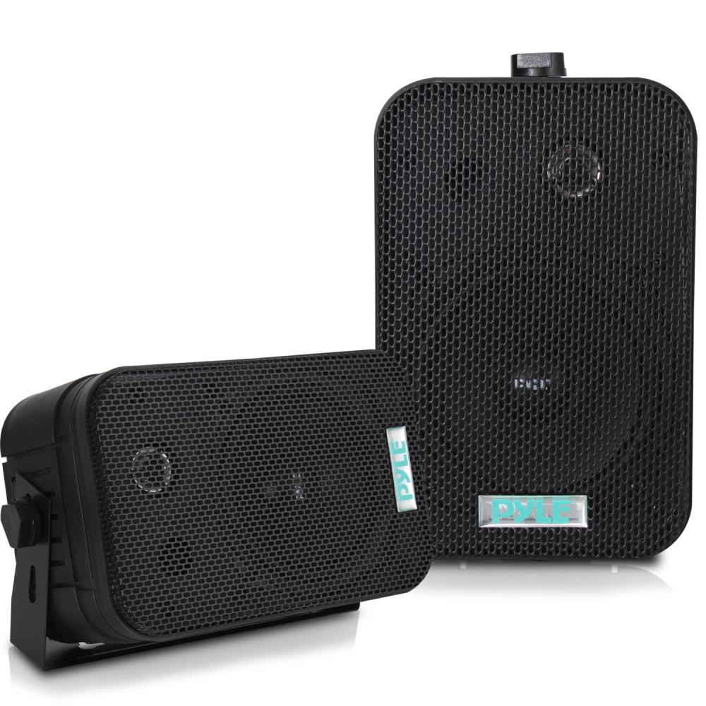 Pyle PDWR40B Waterproof Indoor Outdoor 5.25 Inch Speaker System, Black (2 Pack) - image 1 of 4