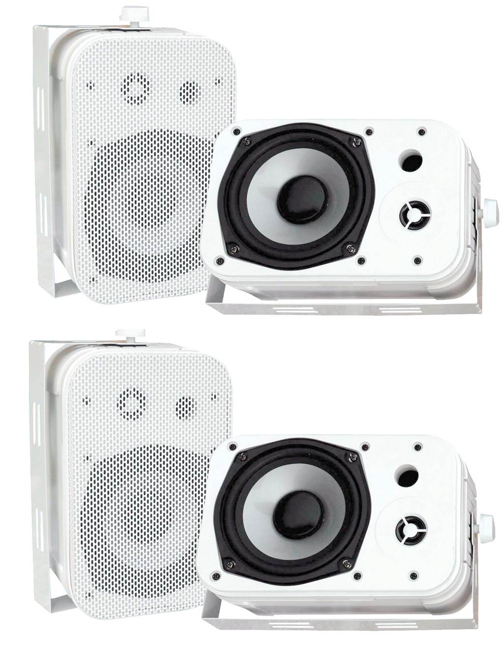 Pyle PDWR40W 5.25" White Indoor/Outdoor Waterproof Home Theater Speakers, 2 Pair - image 1 of 6