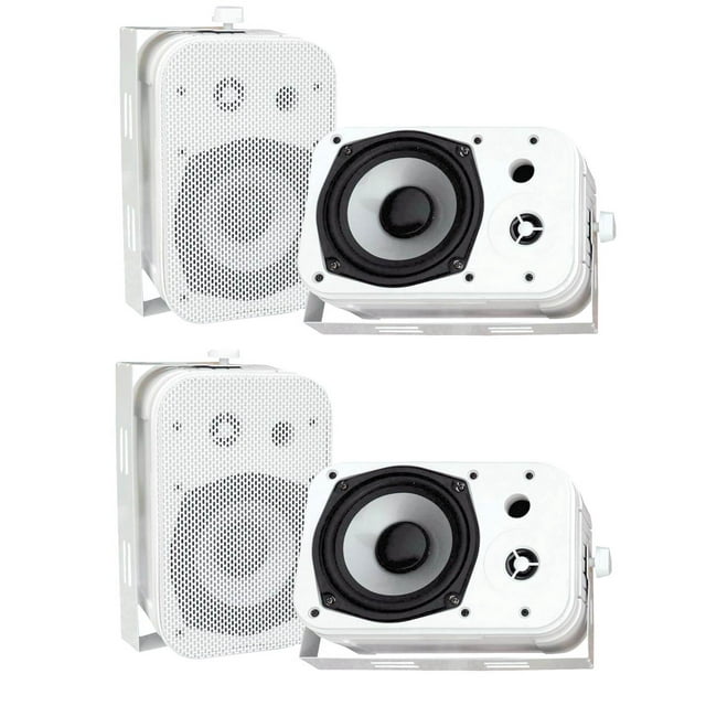 Pyle PDWR40W 5.25" White Indoor/Outdoor Waterproof Home Theater Speakers, 2 Pair