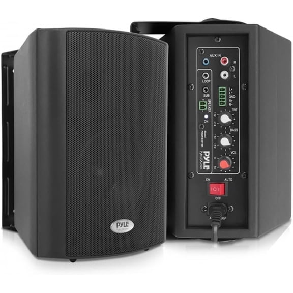 Pyle PDWR53BTBK 5.25 inch 300 Watt Bluetooth Indoor Outdoor Speakers, Black (2 Pack)