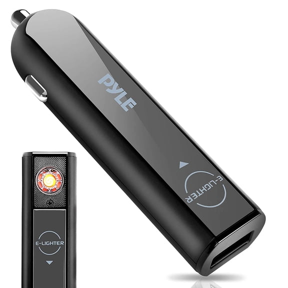 Pyle PEL66 - Flameless Coil Lighter - Electric E-Lighter with USB Device Port (s via Car Cigarette Lighter Plug)