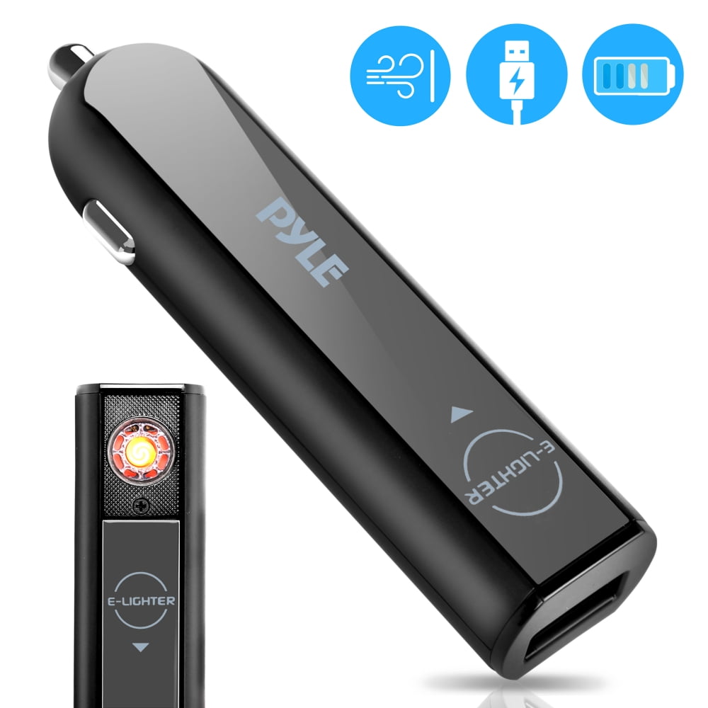 Pyle PEL66 - Flameless Coil Lighter - Electric E-Lighter with USB Device  Port (s via Car Cigarette Lighter Plug)