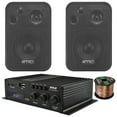 thumbnail image 1 of Pyle PFA220BT 2-Channel 120 Watt Bluetooth USB Mini Compact Class-T Power Amplifier System Combo Bundle with 2x 4" 30 Watts Max Power 3-Way In Door/Out Door Black Box Speakers, 16 Gauge Speaker Wire, 1 of 4
