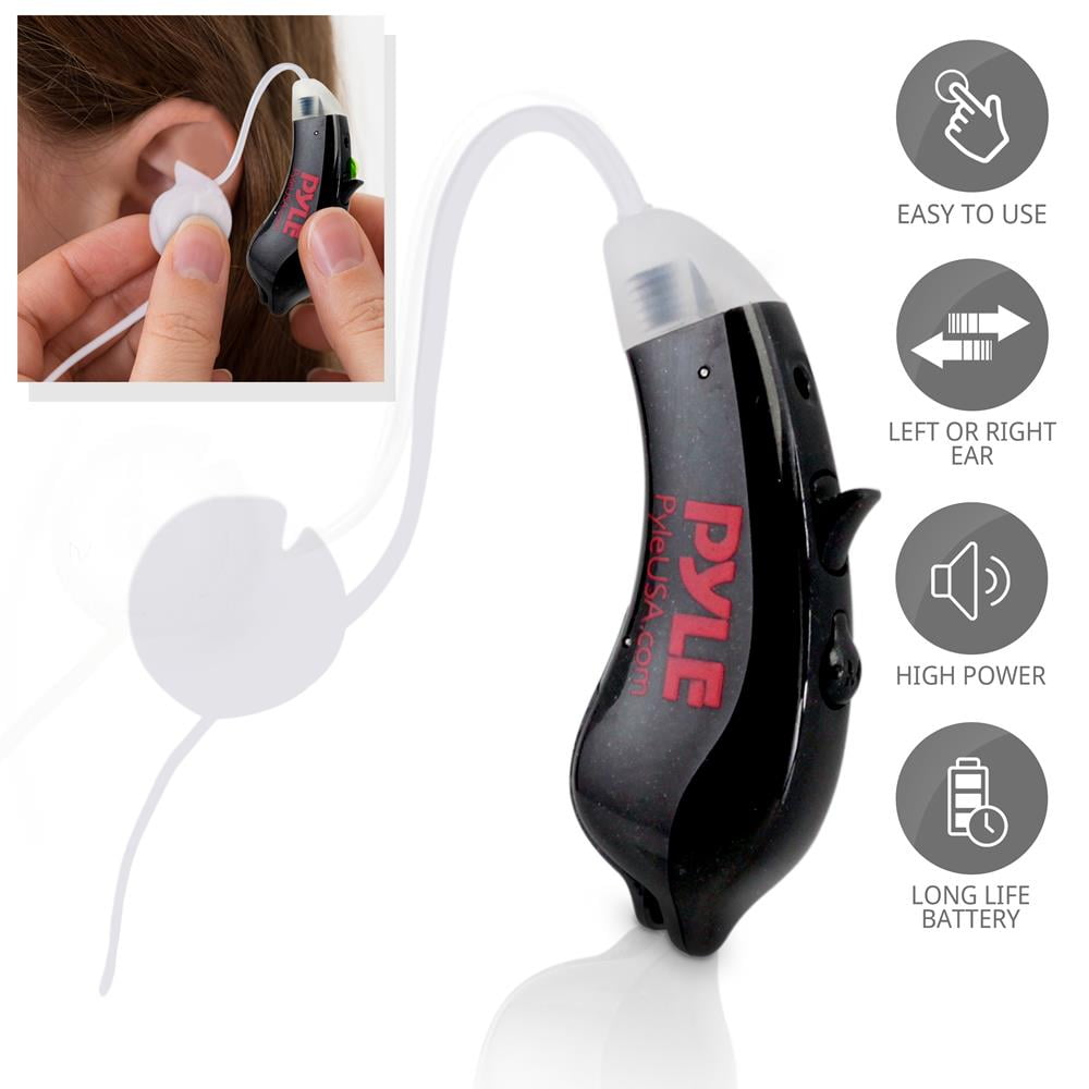 Pyle PHLHA52.2 - Hearing - Ear Hearing Amplifier, Universal Fit Behind-the-Ear (White)