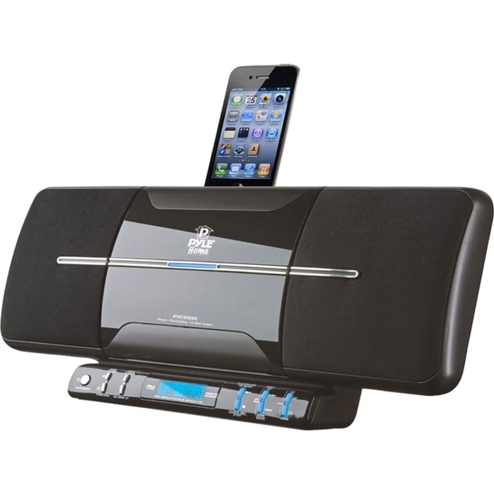Pyle PICD65I "PYLE" Desktop Clock Radio, Stereo, Apple Dock Interface