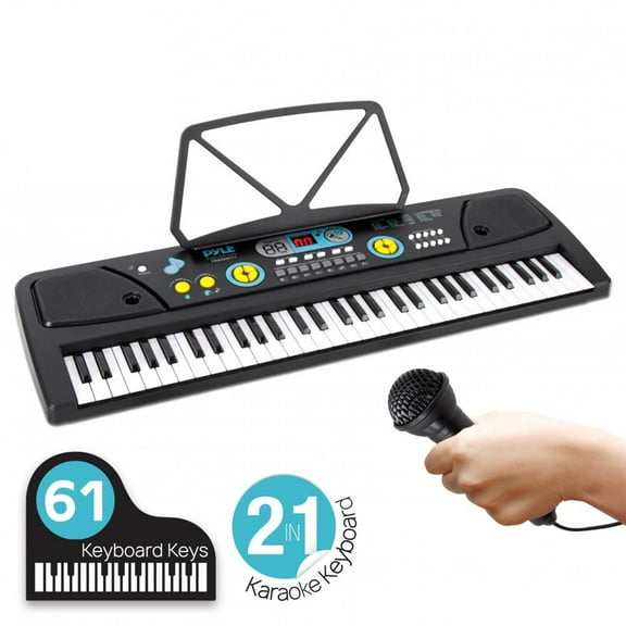 Pyle PKBRD6111 Electronic 2-in-1 Streaming Karaoke Portable Piano Keyboard