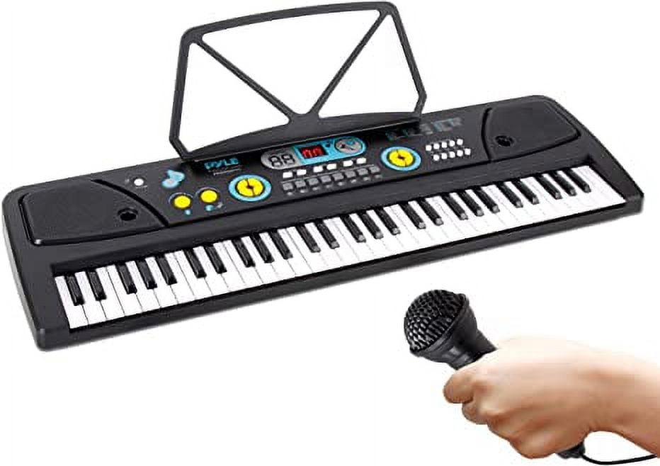 Pyle Digital Piano Kids Portable 61 Key Piano Keyboard, Learning Keyboard for Beginners W/ Drum Pad
