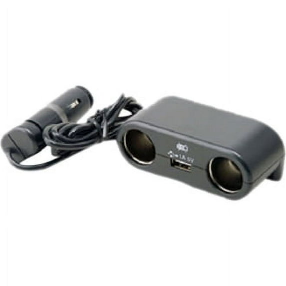 PYLE PL12V2US - Car power adapter - 3 output connectors (USB, automobile cigarette lighter)