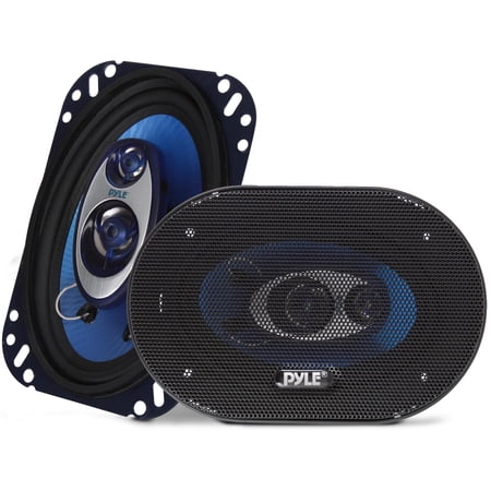 Pyle PL463BL Blue Label 4x6In 240W 3 Way Triaxial Car Speaker Stereo 2 Pack