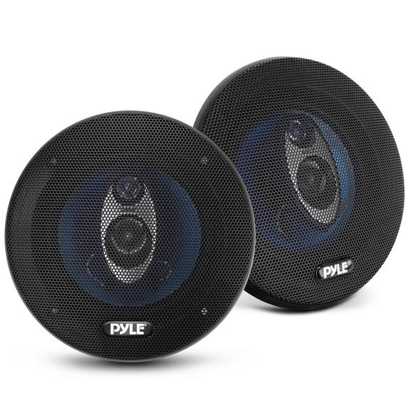 PYLE PL53BL - 5.25” Car Sound Speaker (Pair) - Upgraded Blue Poly Injection Cone 3-Way 200 Watt Peak w/Non-fatiguing Butyl Rubber Surround 100-20Khz Frequency Response 4 Ohm & 1" ASV Voice Coil