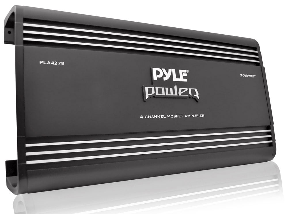 Pyle PLA4278 Bridgeable 4 Channel 2000 W Car Audio Mosfet Power Amplifier Amp