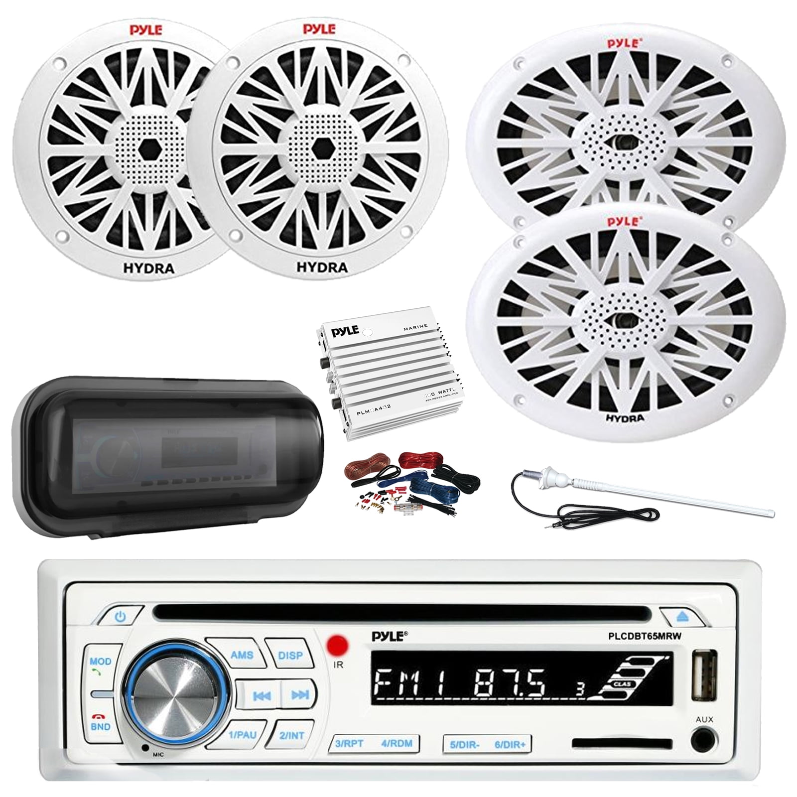 Pyle PLCDBT65 Bluetooth Marine Stereo AM/FM CD Stereo Receiver, Cover ...