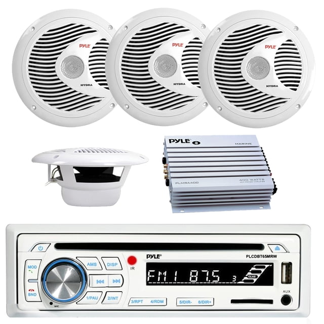 Pyle PLCDBT65MRW Bluetooth Marine Stereo Radio Receiver & Waterproof (2