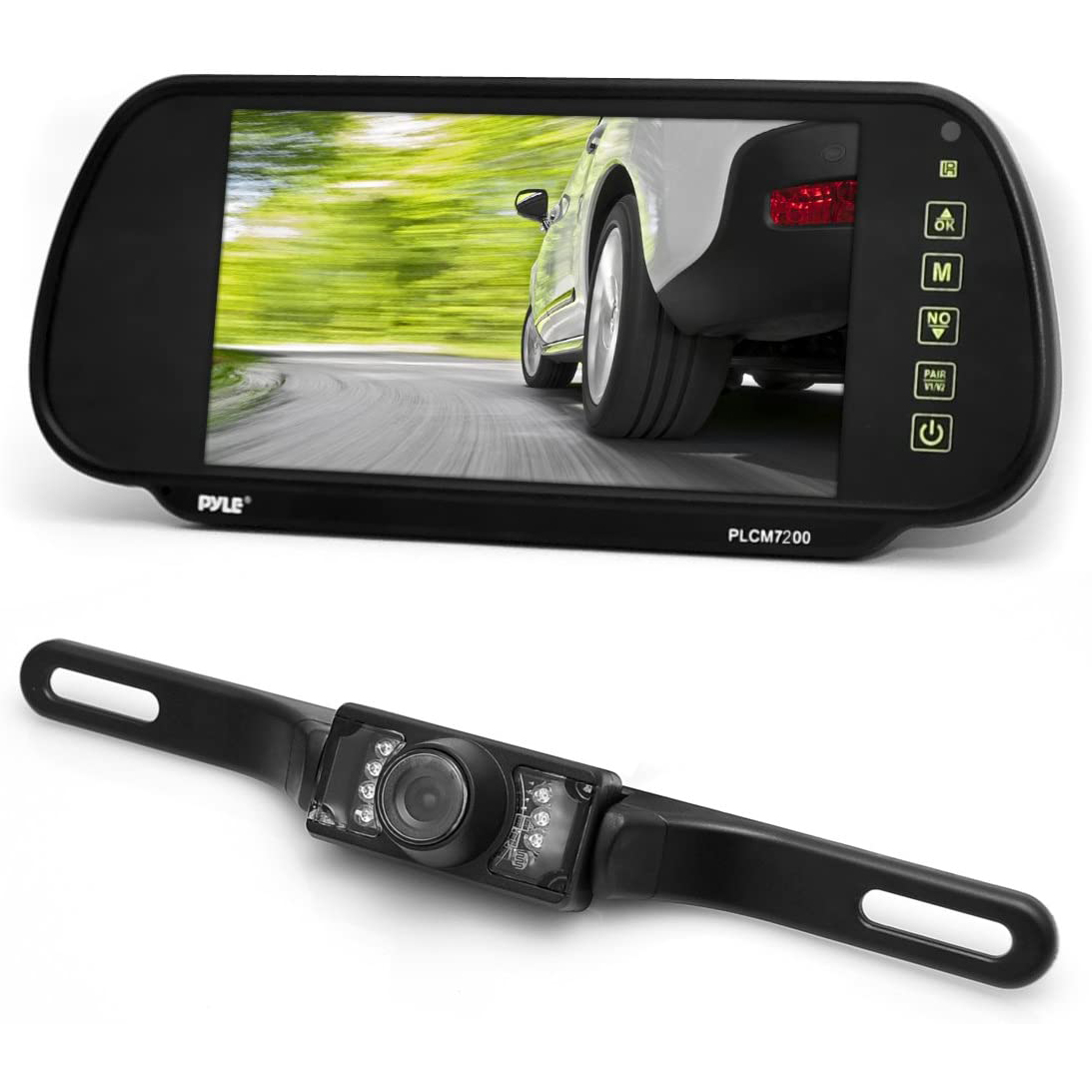 Pyle PLCM7200 7 Inch Rearview Mirror Monitor Screen Backup Camera w/Night Vision - image 1 of 2
