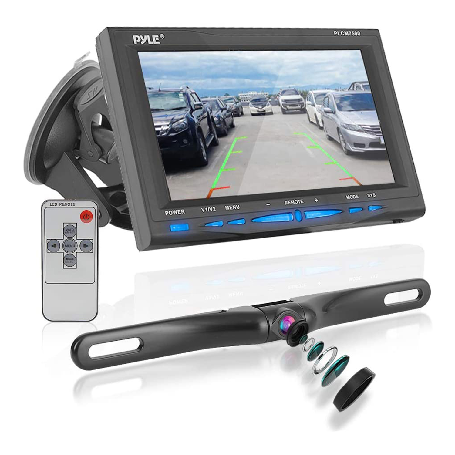 Pyle PLCM7500 7" LCD Rearview Car Backup Camera and Monitor Reverse Assist Kit - image 1 of 6