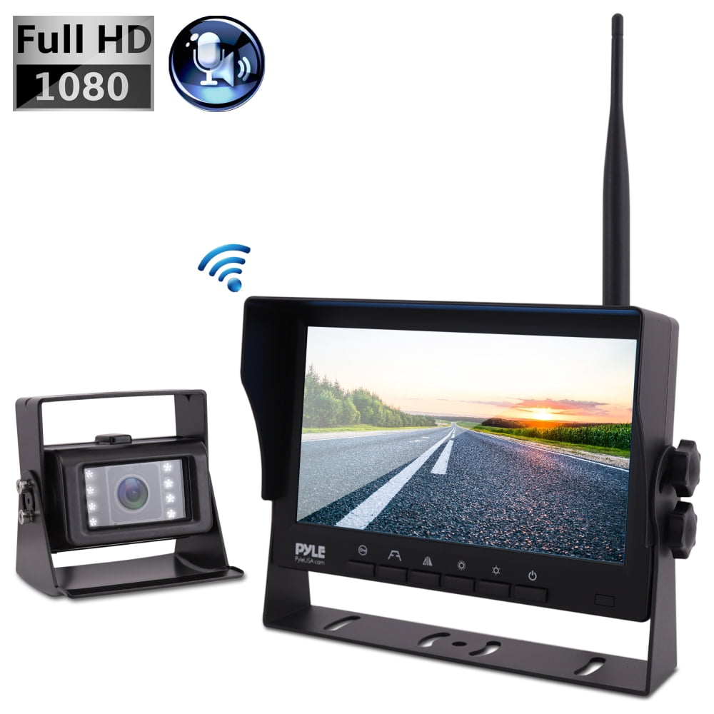 Pyle PLCMTR83WIR - Wire-less Monitor and Camera System - Single Channel 7'' LCD Display, 1080P HD Quality