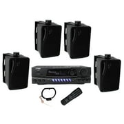 Pyle PLMR24B 3.5" 200W Box Speakers 4 Pack & PT260A Home Digital Stereo Receiver