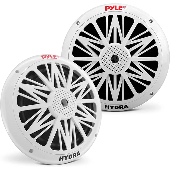 Pyle PLMR82 8 Inch 300 Watt 2-Way Marine Boat Outdoor Speakers, White