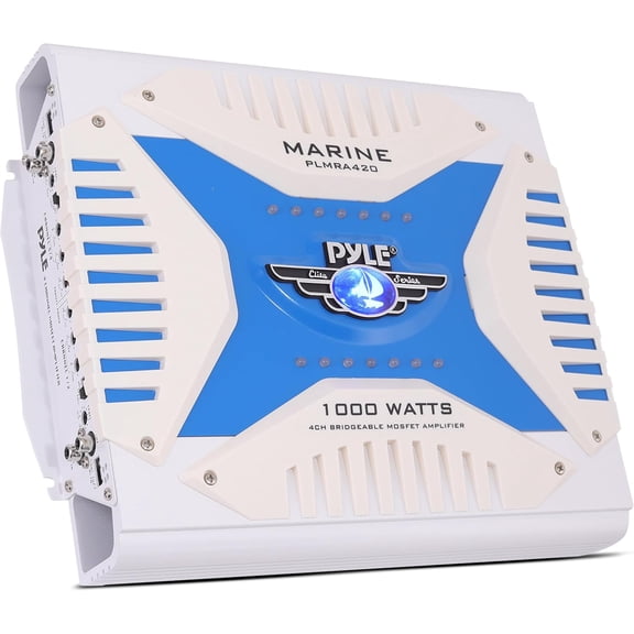 Pyle PLMRA420 - Elite Series Waterproof Amplifier, Bridgeable 1000 Watt 4-Channel Amp