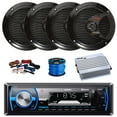 thumbnail image 1 of Pyle PLMRB29B Single DIN Bluetooth MP3 In-Dash Stereo Receiver, 4-Channel Amplifier w/Install Kit, 4X 6.5" 150 Watt 2-Way Dual Cone Full Range Audio Speakers (Black) w/ Wire, 1 of 6
