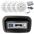 thumbnail image 1 of Pyle PLMRB29W Single DIN Bluetooth Marine MP3 Stereo Receiver, Spa bezel, Adapter Plate, Long Range Antenna, Amplifier w/Kit, 4x 4'' 100W Full Range Dual Cone Waterproof Stereo Speakers (White), 1 of 8